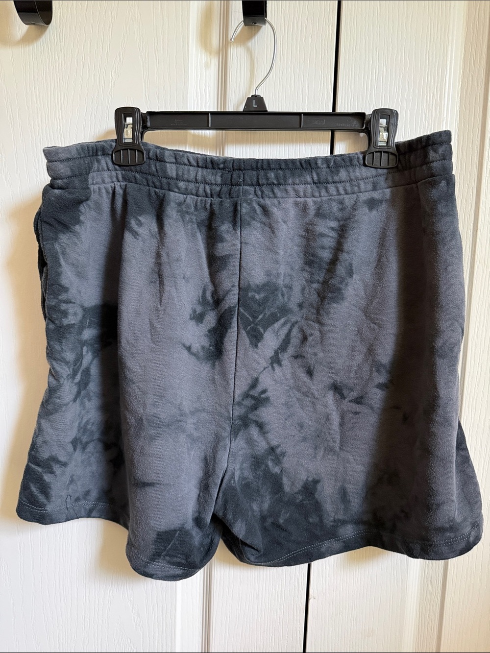 Tie Dye Shorts with Logo Tag in Black